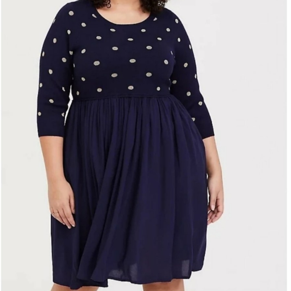 Torrid Polka-dot Sweater Dress Size 6 (30)‎